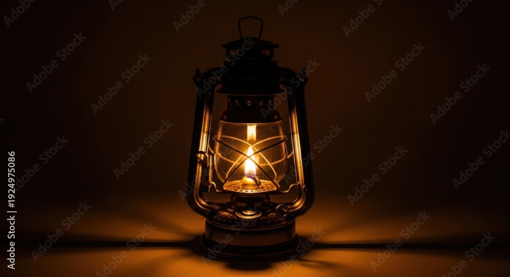 Obraz premium old lantern on a black background