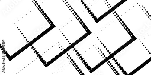 abstract black and white background with squares halftone dot triangle technology  illustration texture art sign background.