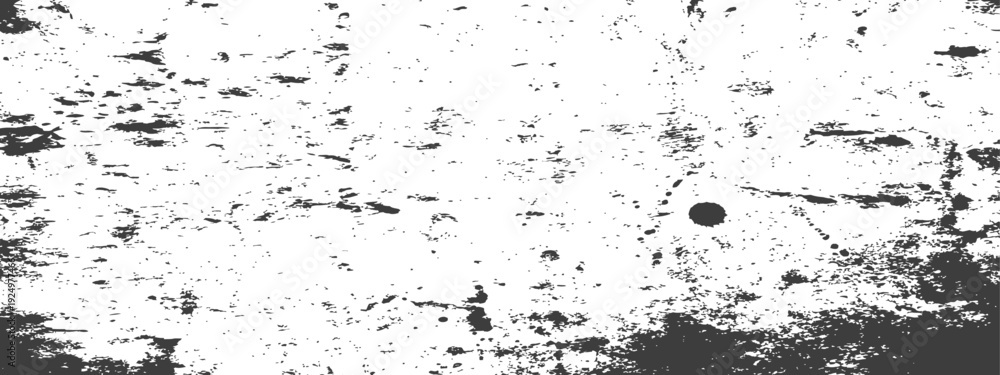 Obraz premium Grunge Distressed Overlay Texture Black Ink Splatters on White Background