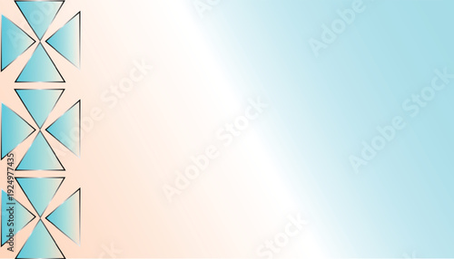 Abstract geometric triangle pattern background with pastel gradient blue and beige minimal modern design template for banner wallpaper presentation