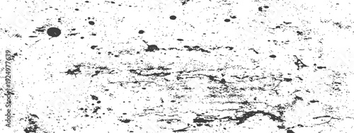 Grunge Distressed Black and White Texture with Paint Splatters and Rough Lines