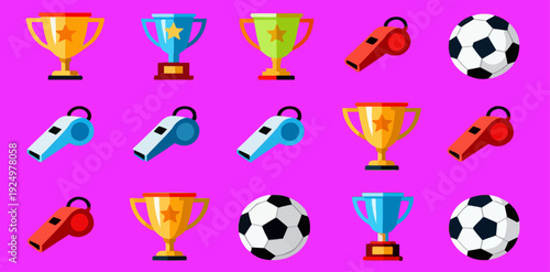 World Cup Victory Trophy Pattern Football Champion Achievement and Award Symbols. deal for World Cup winner announcements, youth football tournament awards, sports achievement social media content