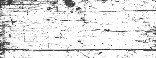 Black and White Distressed Grunge Wood Texture Vector Overlay Background