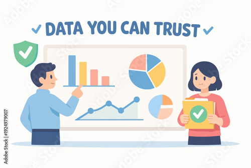 People analyzing secure data on a dashboard, ensuring information reliability and privacy