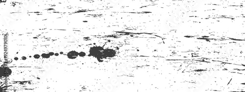 Distressed Grunge Texture with Ink Splatters and Scratches Overlay Black and White Vector