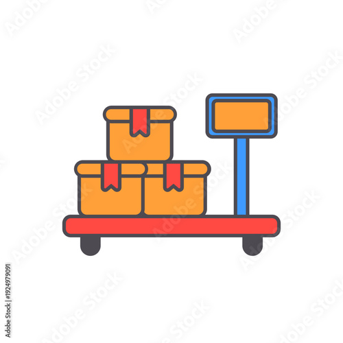 Shipping Boxes on Scale Icon