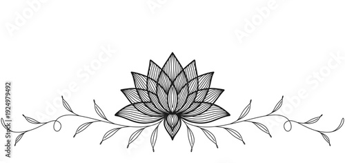 Vector design illustration of lotus flower and tree leaf branches for Vesak Day eps 4