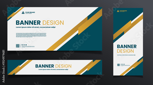 minimalist gold gradient background illustration banner design template