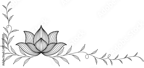 Vector design illustration of lotus flower and tree leaf branches for Vesak Day eps 1