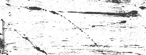 Distressed Grunge Texture with Black Ink Splatters and Scratches on White Background