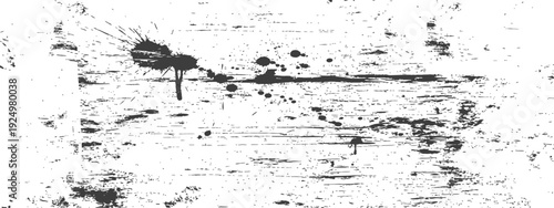Monochrome Grunge Distressed Texture Background with Ink Splatters and Scratches