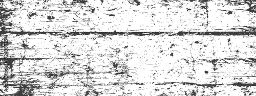 Abstract Black and White Grunge Texture Background with Distressed Cracks and Scratches Vintage Wood Effect Overlay Vector