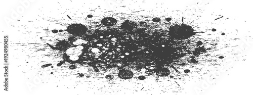 Black Ink Splatter Grunge Texture Vector Overlay Element