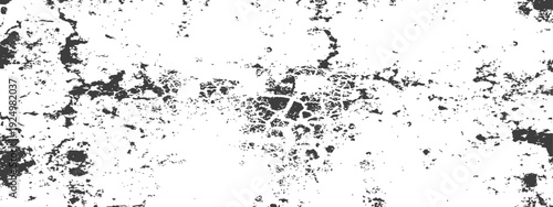 Abstract distressed grunge texture background with cracks and splatters black and white vector overlay