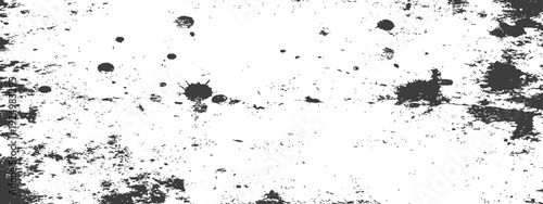 Distressed Grunge Texture Overlay Vector Black and White Background with Ink Splatters and Rough Surface Effect