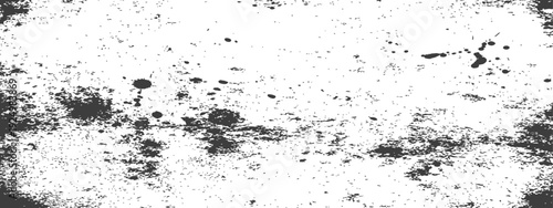 Distressed Grunge Texture Overlay with Splatters and Speckles in Black and White Abstract Vector Background