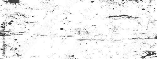 Grungy Black and White Distress Texture Overlay with Ink Splatters and Scratches