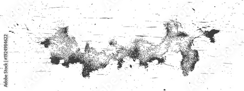 Distressed Black Grunge Texture Overlay with Ink Splatters and Scratches for Aged Effect Background