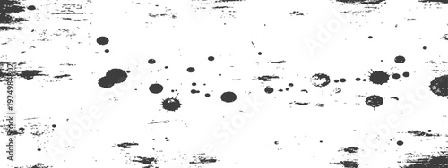 Grunge Ink Splatter and Distressed Texture Background Vector Black and White