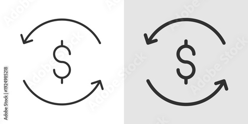Revenue Icon representing business income, financial growth, and profit tracking. Stroke, filled, and colored vector illustration.