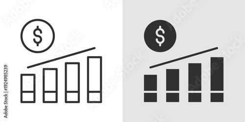 Revenue Model Icon representing business monetization strategy, income structure, and financial planning. Stroke, filled, and colored vector illustration.