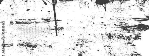 Grunge Ink Splatter Halftone Dots Texture Background Abstract Distressed Overlay Black White