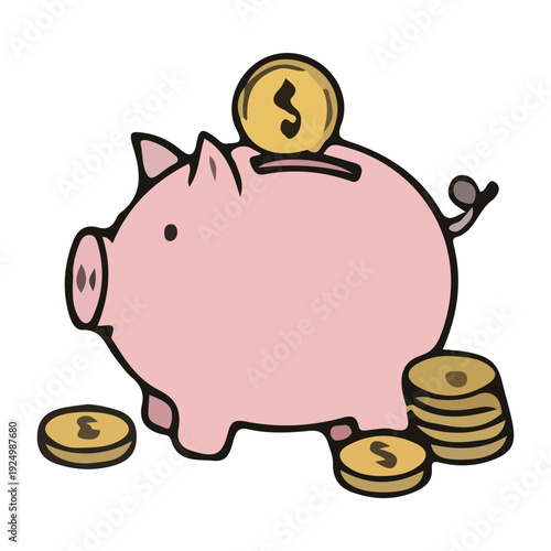 Piggy Bank Saving Money