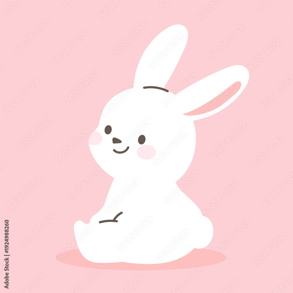 Fototapeta premium Sitting bunny vector. Design for spring and happy easter.