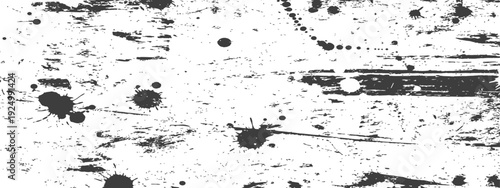 Black and White Grunge Texture Background with Paint Splatters and Distressed Scratches Overlay Effect