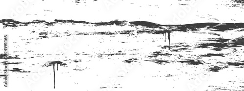 Distressed Black and White Grunge Vector Texture with Ink Drips