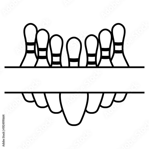 Bowling icon vector. Bowling ball Illustration sign. Bowling pins symbol. Sport logo.