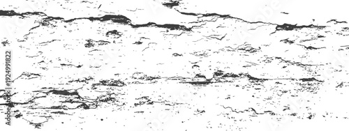 Distressed Grunge Bark Texture Overlay Black and White Vector Background