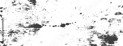Distressed grunge texture with ink splatters and scratches black and white vector background