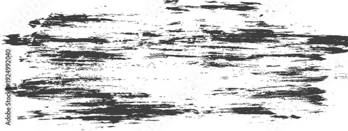 Abstract black brush stroke grunge texture overlay design element Dark distressed background pattern with horizontal rough paint marks