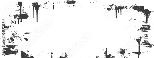 Grunge Paint Splatter and Drip Border Frame Vector Graphic Element