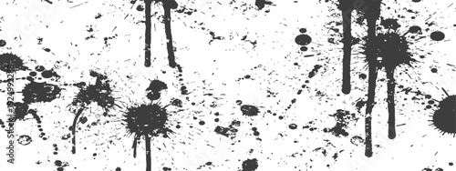 Grayscale grunge ink paint splatter and drip texture background design
