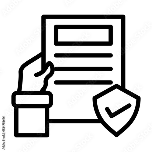Consent Form Vector Line Icon Design