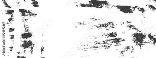 Abstract black and white grunge texture background with distressed brush strokes and rough surface pattern