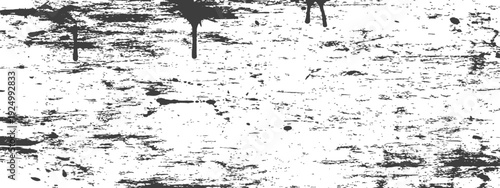 Distressed Grunge Black and White Texture Vector Background with Paint Splatters and Scratches