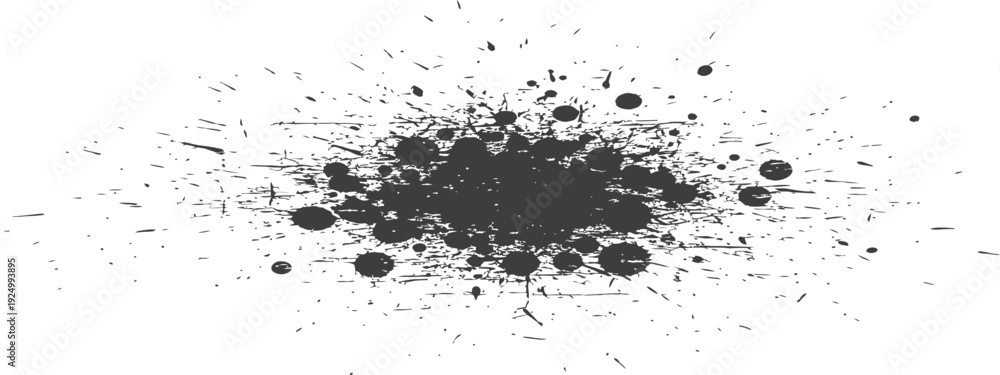 Fototapeta premium Abstract Dark Gray Ink Splatter Grunge Design Element