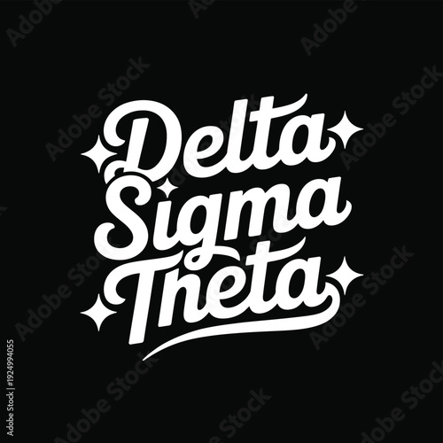 Elegant logo design for the fraternity delta sigma theta on black background isolated on white background, Vector, illustration