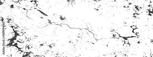 Distressed Grunge Texture Overlay with Cracks and Scratches in Black and White Vector Background