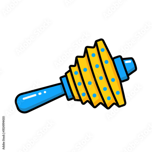 Colorful Purim Gragger Noise Maker Illustration