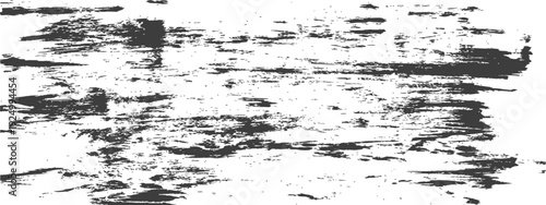 Grunge Brush Strokes Distressed Texture Black and White Overlay Vector Background Element