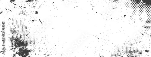 Abstract Grunge Distressed Halftone Overlay Texture Background Black White