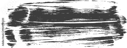 Monochrome rough dry brush stroke artistic background element distressed texture vector graphic design