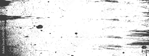 Abstract monochrome grunge texture background with distressed ink splatters and rough scratches