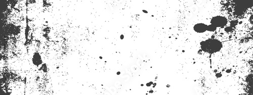 Distressed Black and White Grunge Texture Overlay with Ink Splatters and Rough Grain Effect
