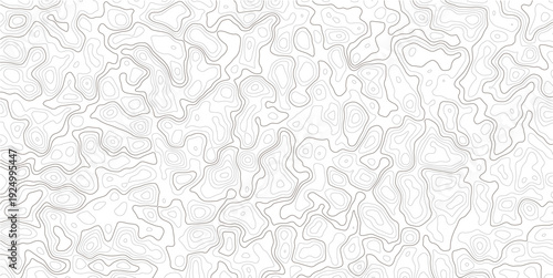 Topographic map design with wavy lines on white background for graphic resources use