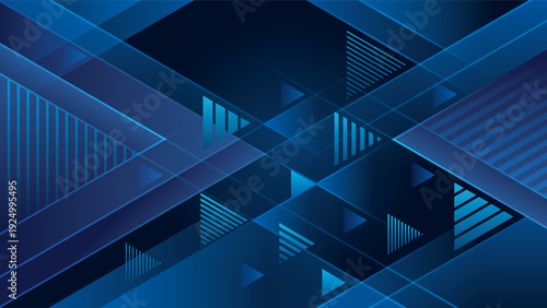 Modern Stripe Triangle background, Abstract Geometric blue triangles background. Abstract Triangle shapes design. Creative ideas for business presentations, template